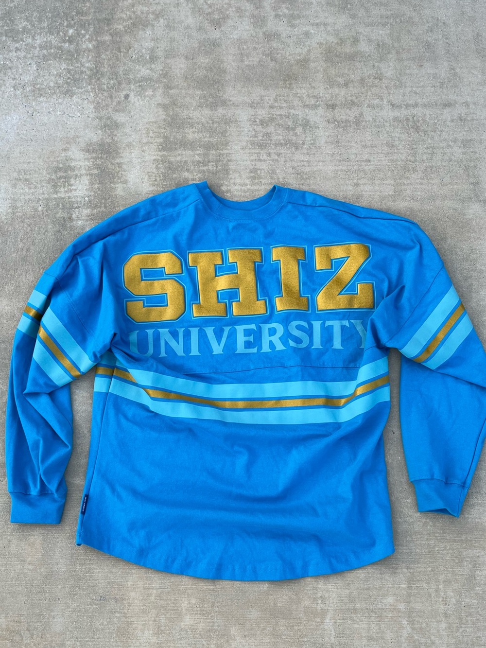 Wicked Shiz University Spirit Jersey Bright Blue Long Sleeve Tee size M(M)/ W(L)